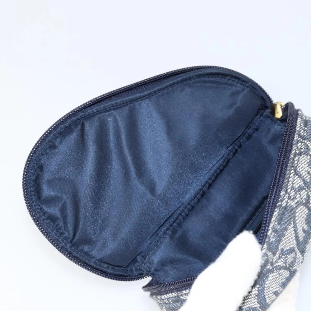 Authentic Christian Dior Trotter Canvas Saddle Pouch Navy Gold bst432-112825 - Picture 10 of 16